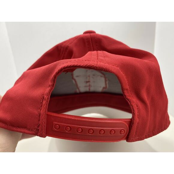 Adidas Red & White Wisconsin UW Badgers SnapBack Baseball Hat Cap OSFM - Picture 3 of 6